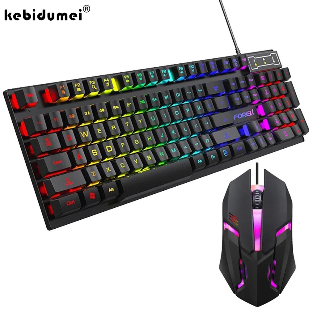 Keyboard Mouse Bundle Gaming - Kebidumei 104 Key Backlit Mechanical Keyboard