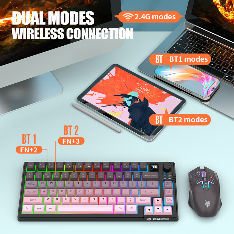 2.4G Dual-Mode Bluetooth Wirel - огляд і ціна Gaming Keyboard Ergonomic