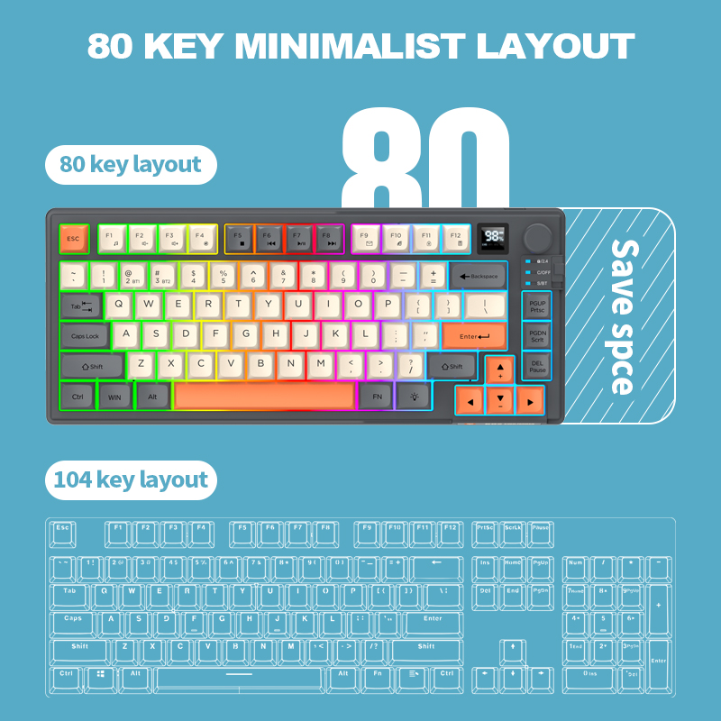 2.4G Dual-Mode Bluetooth Wirel - огляд і ціна Gaming Keyboard Ergonomic