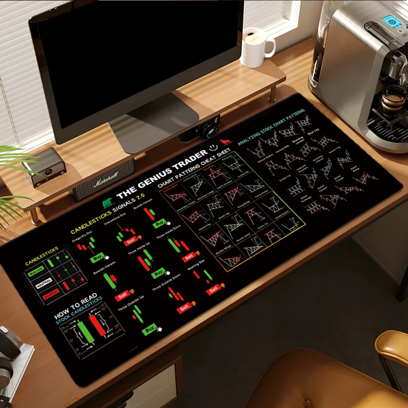 EXCO Stock Market Trader Leath - огляд і ціна Gaming Keyboard And Mouse Pad