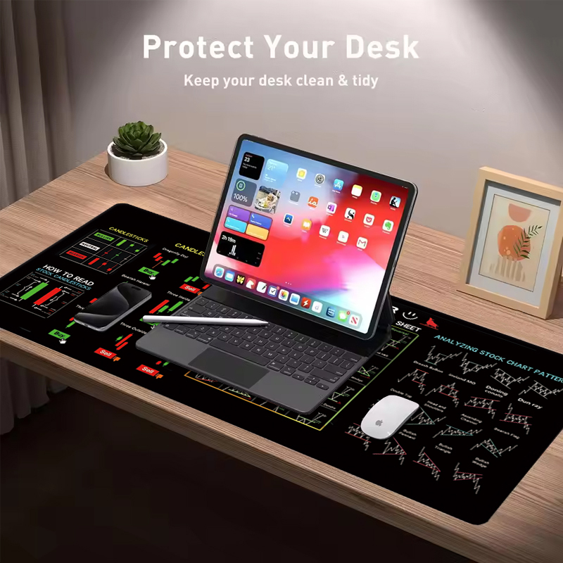 EXCO Stock Market Trader Leath - огляд і ціна Gaming Keyboard And Mouse Pad