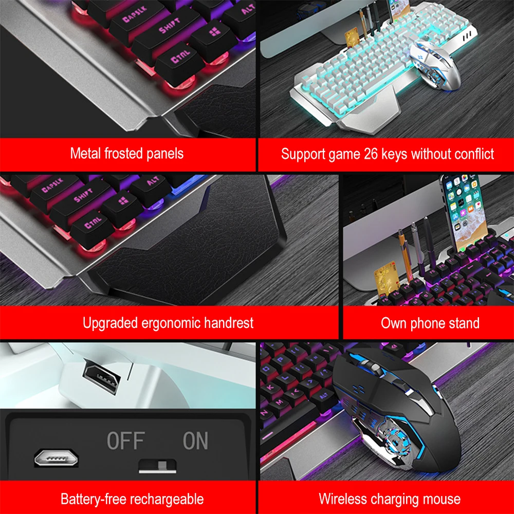 K680 Rechargeable 2.4G wireles - огляд і ціна Gaming Keyboard Mouse And Headset Combo