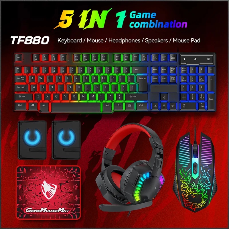 5-in-1 Set Gaming Combo Keyboa - огляд і ціна Gaming Keyboard Mouse And Headset Combo